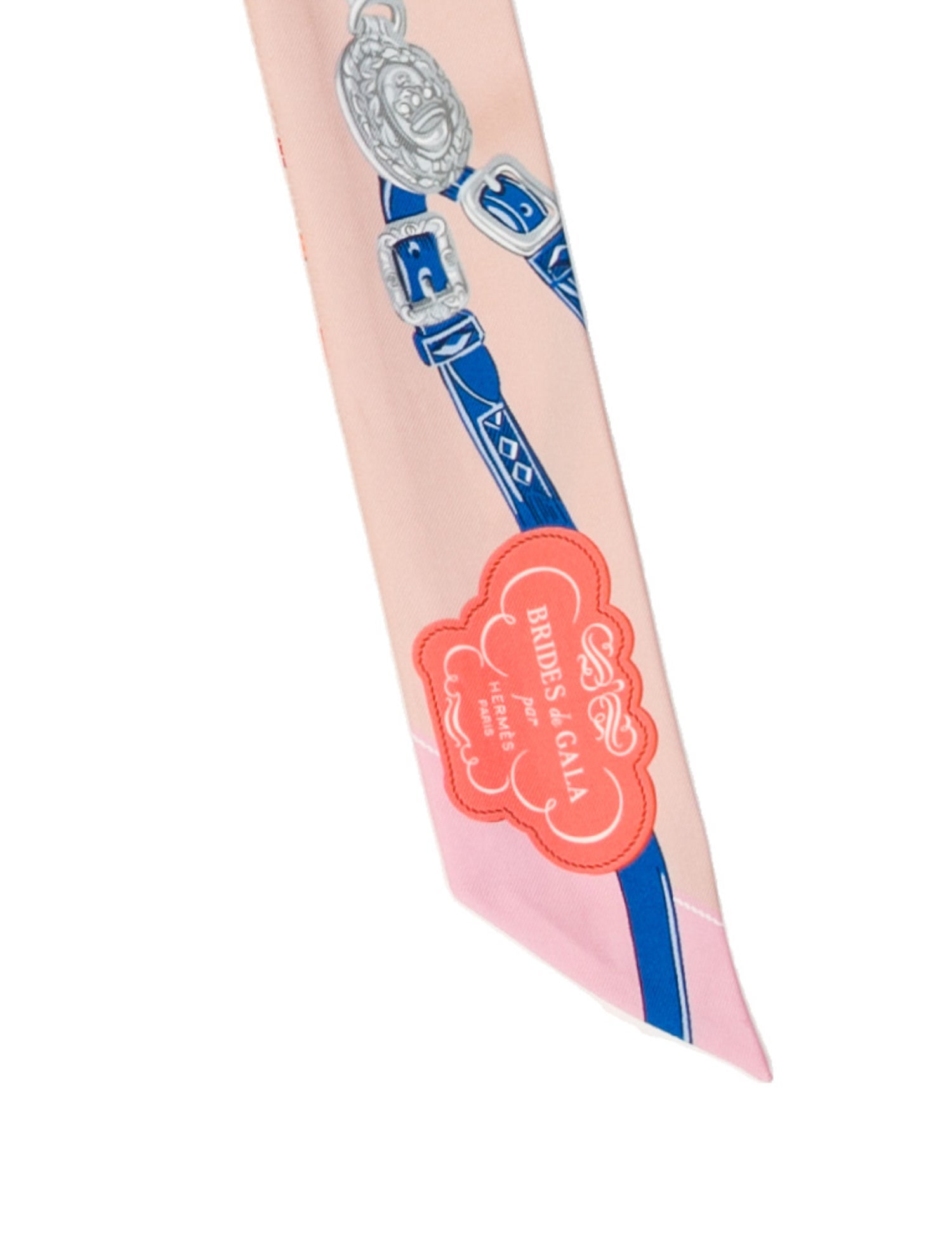 Hermès Brides de Gala Applique Pique Silk Twilly Scarf