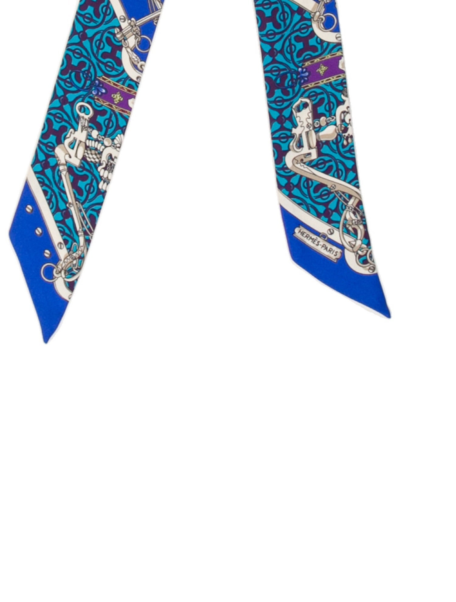 Hermès Mors Et Gourmettes Remix Silk Twilly Scarf