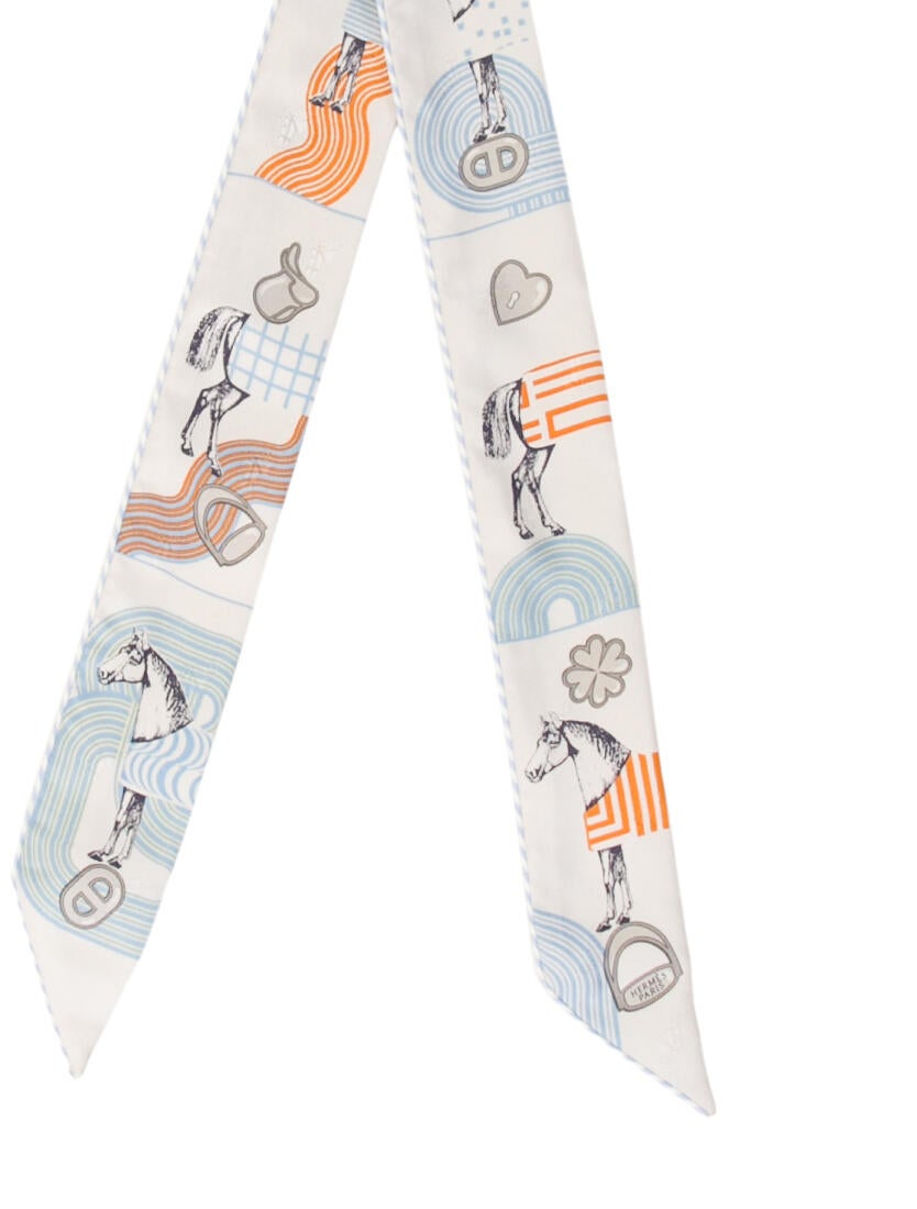 Hermès Garde Robe Pop Charms Silk Twilly Scarf