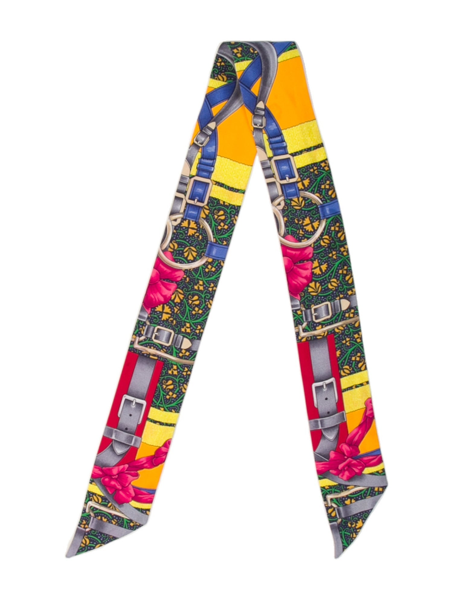 Hermès Grand Manège Fleuri Silk Twilly Scarf