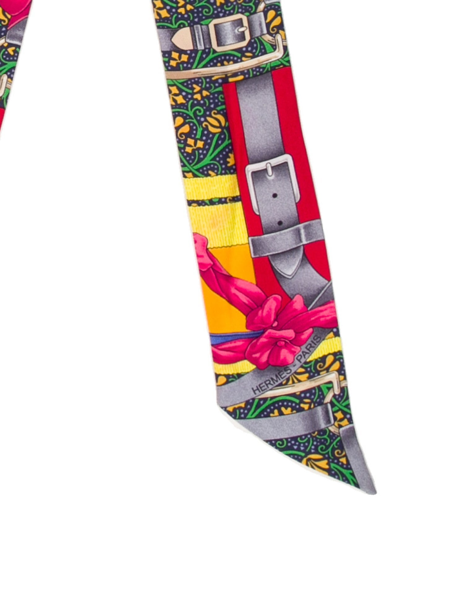 Hermès Grand Manège Fleuri Silk Twilly Scarf