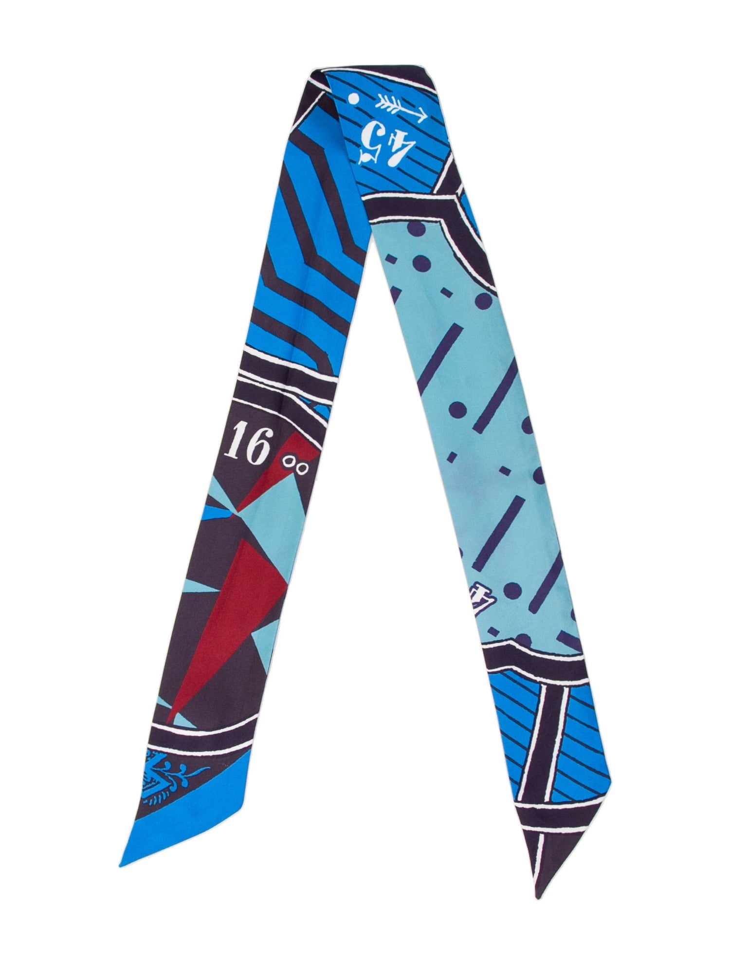 Hermès Jeu de Soie Uniforme Silk Twilly Scarf