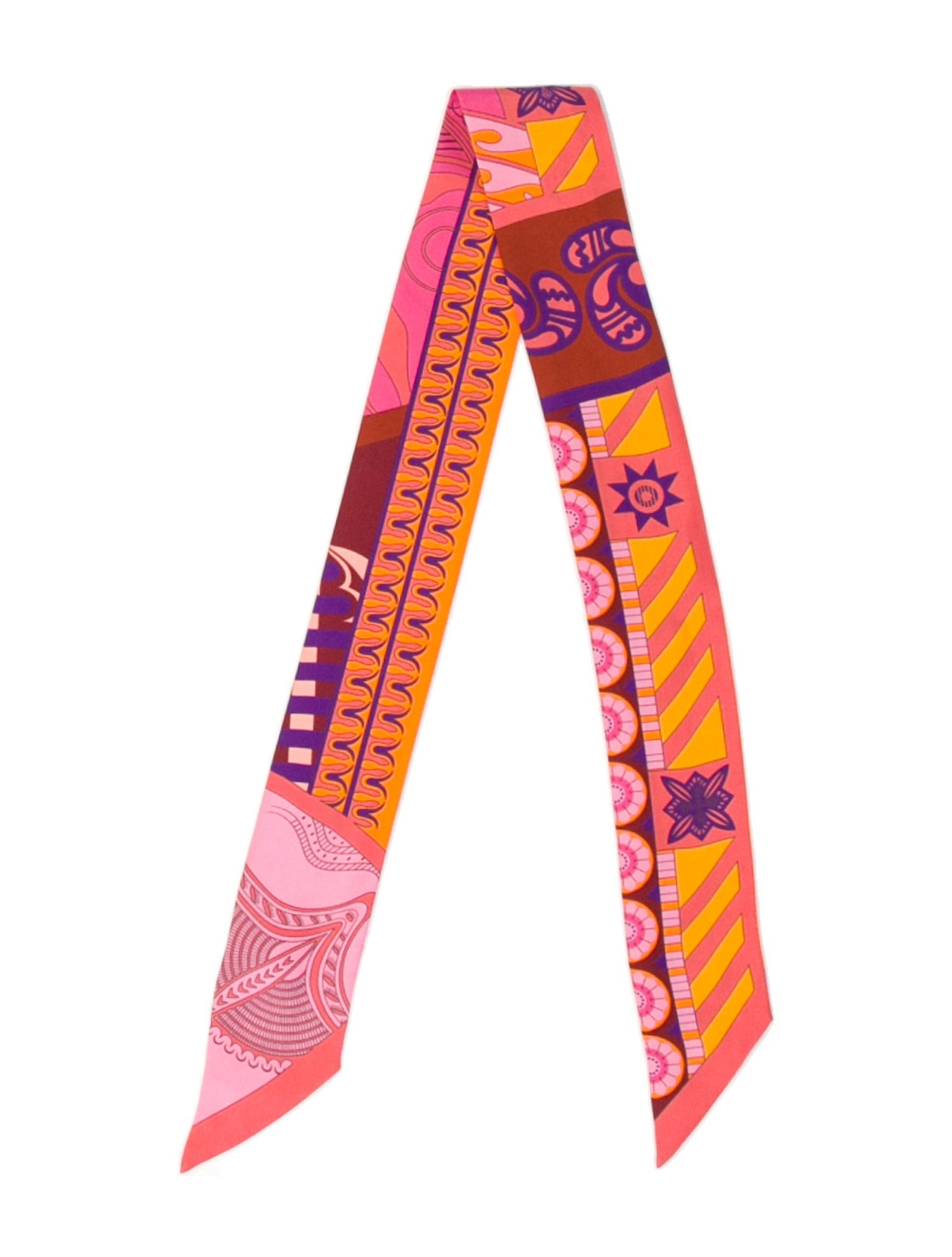 Hermès Geometrie Cretoise Silk Twilly Scarf