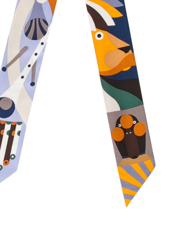Hermès Parade en Fanfare Silk Twilly Scarf