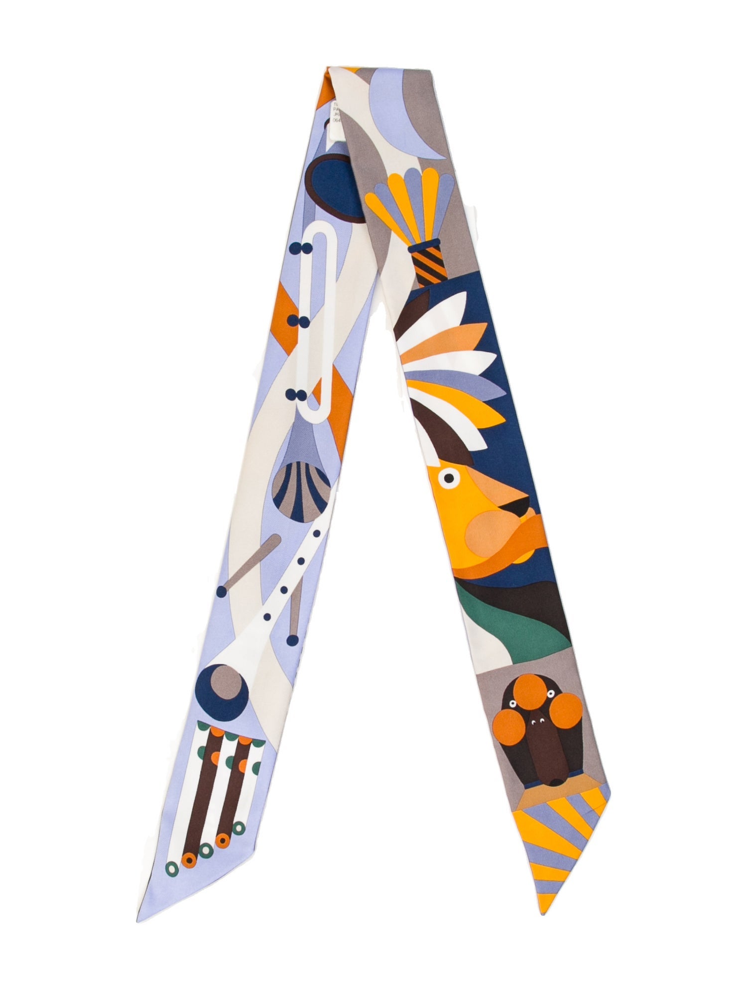 Hermès Parade en Fanfare Silk Twilly Scarf w/ Tags