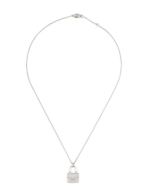 Hermès 18K Diamond Constance Pendant Necklace