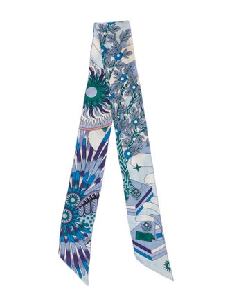 Hermès La Source de Pegase Silk Twilly Scarf