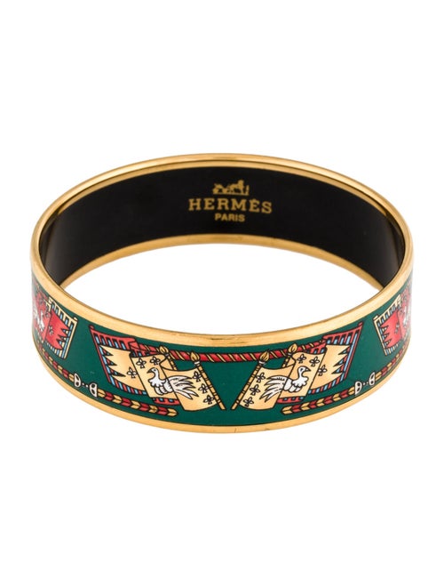 Hermès Wide Enamel Bangle Bracelet
