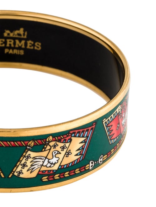 Hermès Wide Enamel Bangle Bracelet