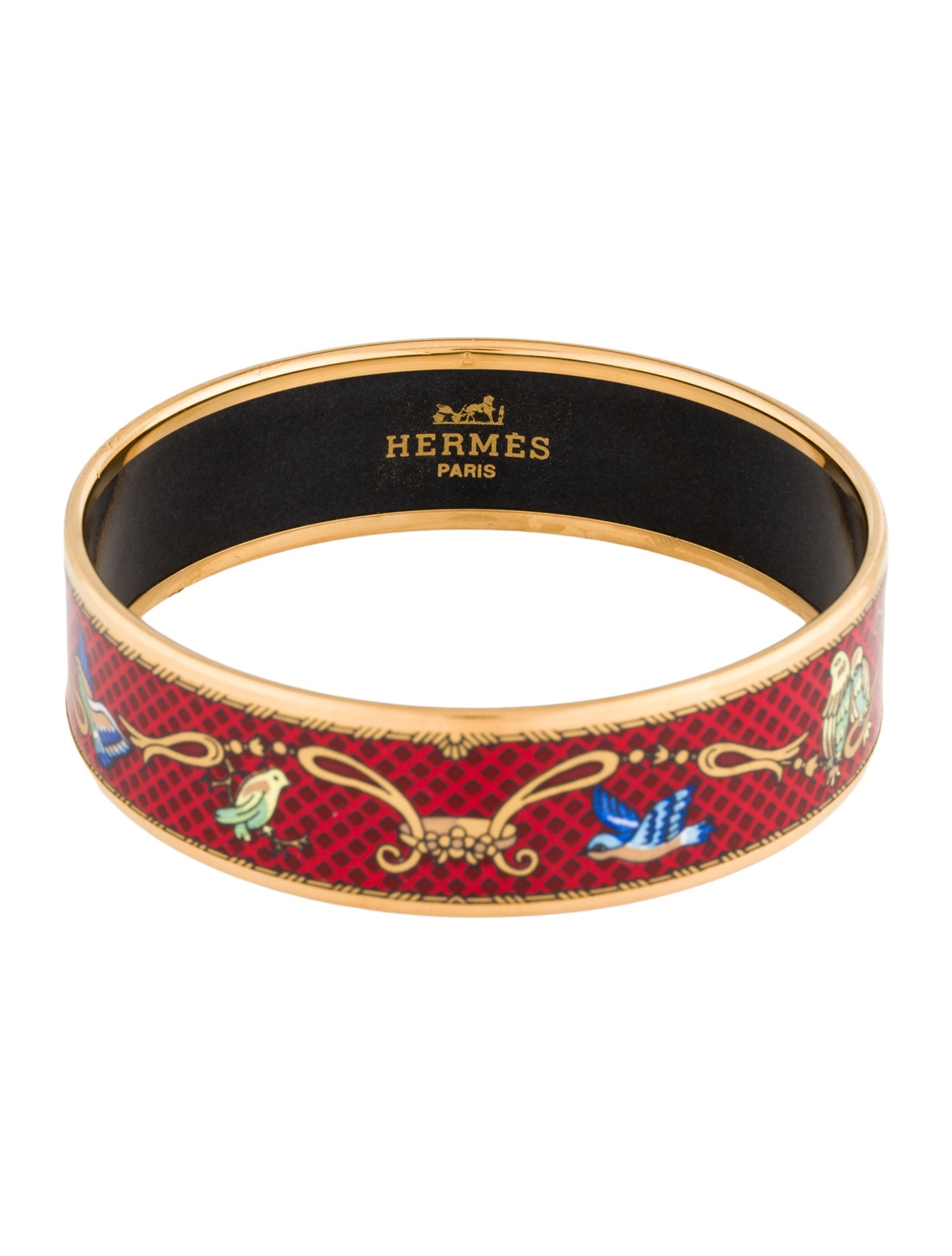 Hermès Wide Enamel Bangle Bracelet