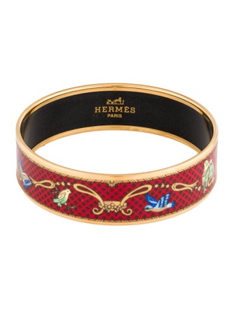 Hermès Wide Enamel Bangle Bracelet