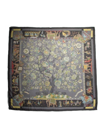 Hermès Fantaisies Indiennes Mousseline Silk Shawl