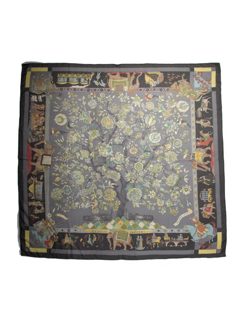 Hermès Fantaisies Indiennes Mousseline Silk Shawl