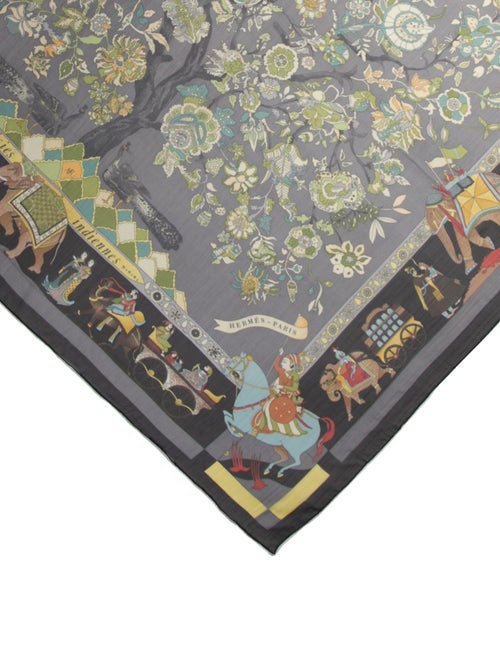 Hermès Fantaisies Indiennes Mousseline Silk Shawl