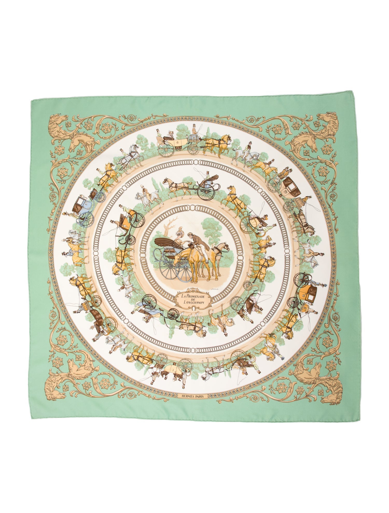 Hermès La Promenade De Longchamps Silk Scarf