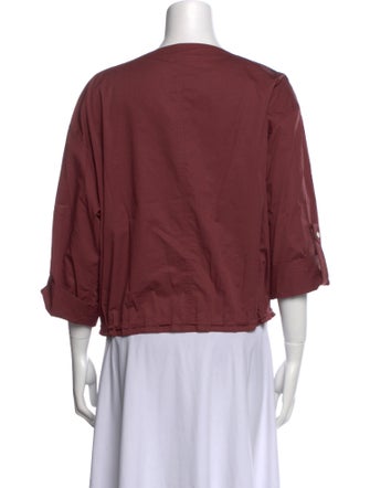 Hermès Square Neckline Three-Quarter Sleeve Blouse