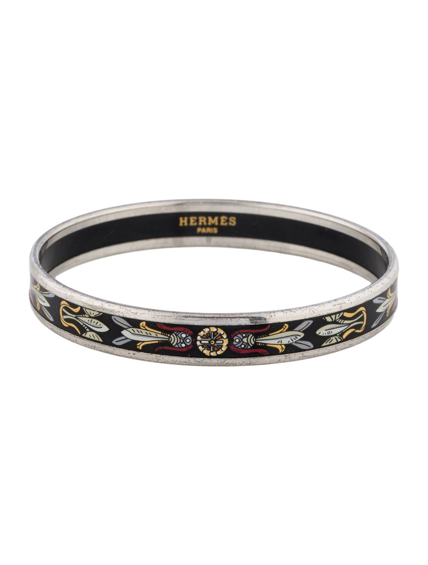 Hermès Narrow Enamel Bangle Bracelet