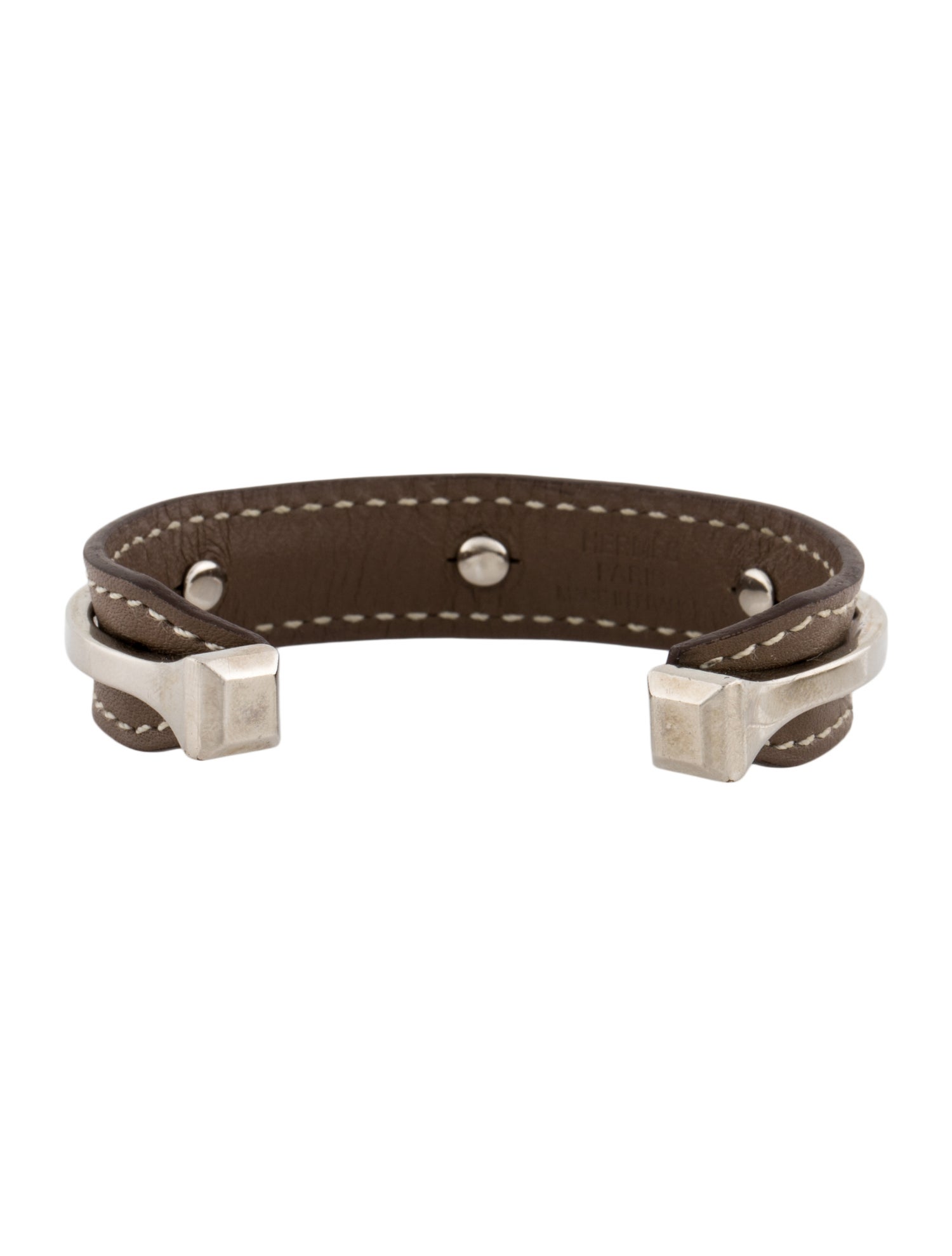 Hermès Leather Binôme Cuff Bracelet