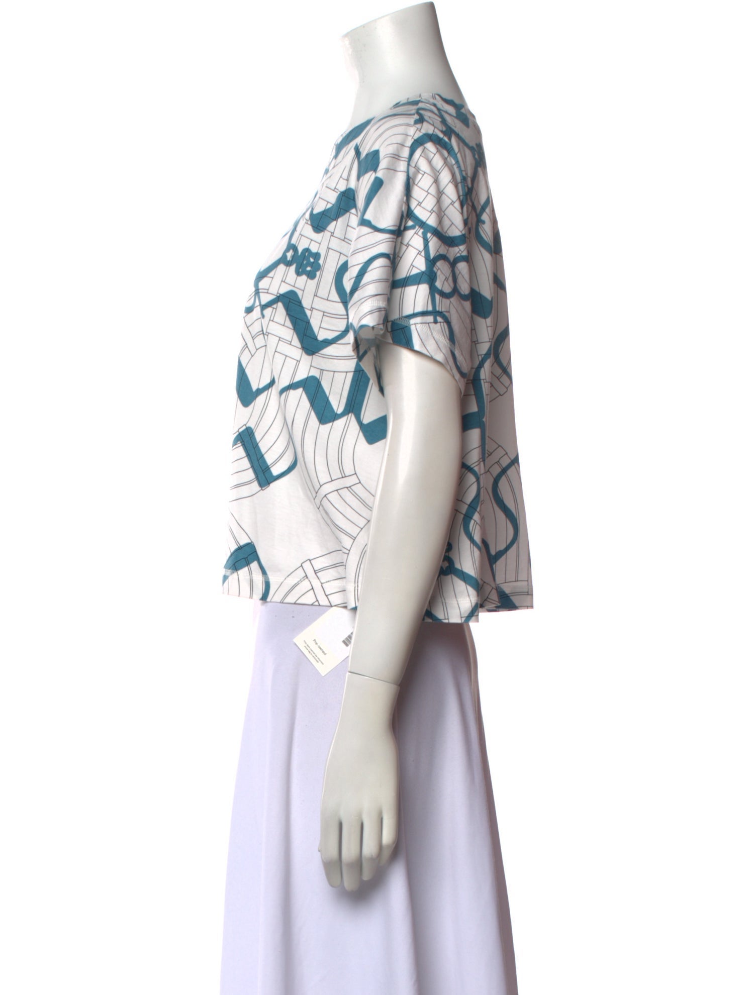 Hermès Printed V-Neck Crop Top