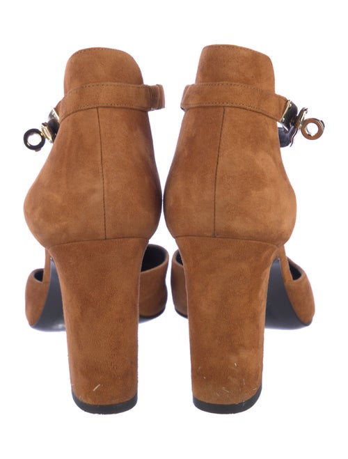 Hermès Baby 90 Suede D'Orsay Pumps