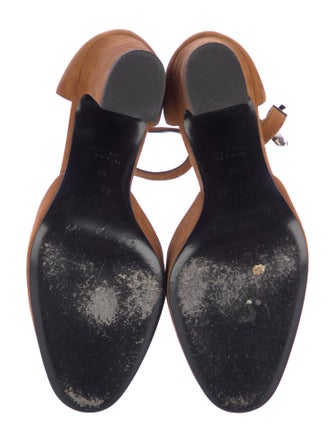 Hermès Baby 90 Suede D'Orsay Pumps