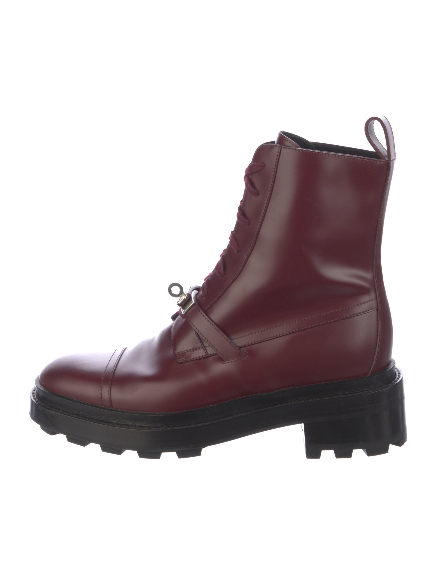 Hermès Funk Leather Combat Boots