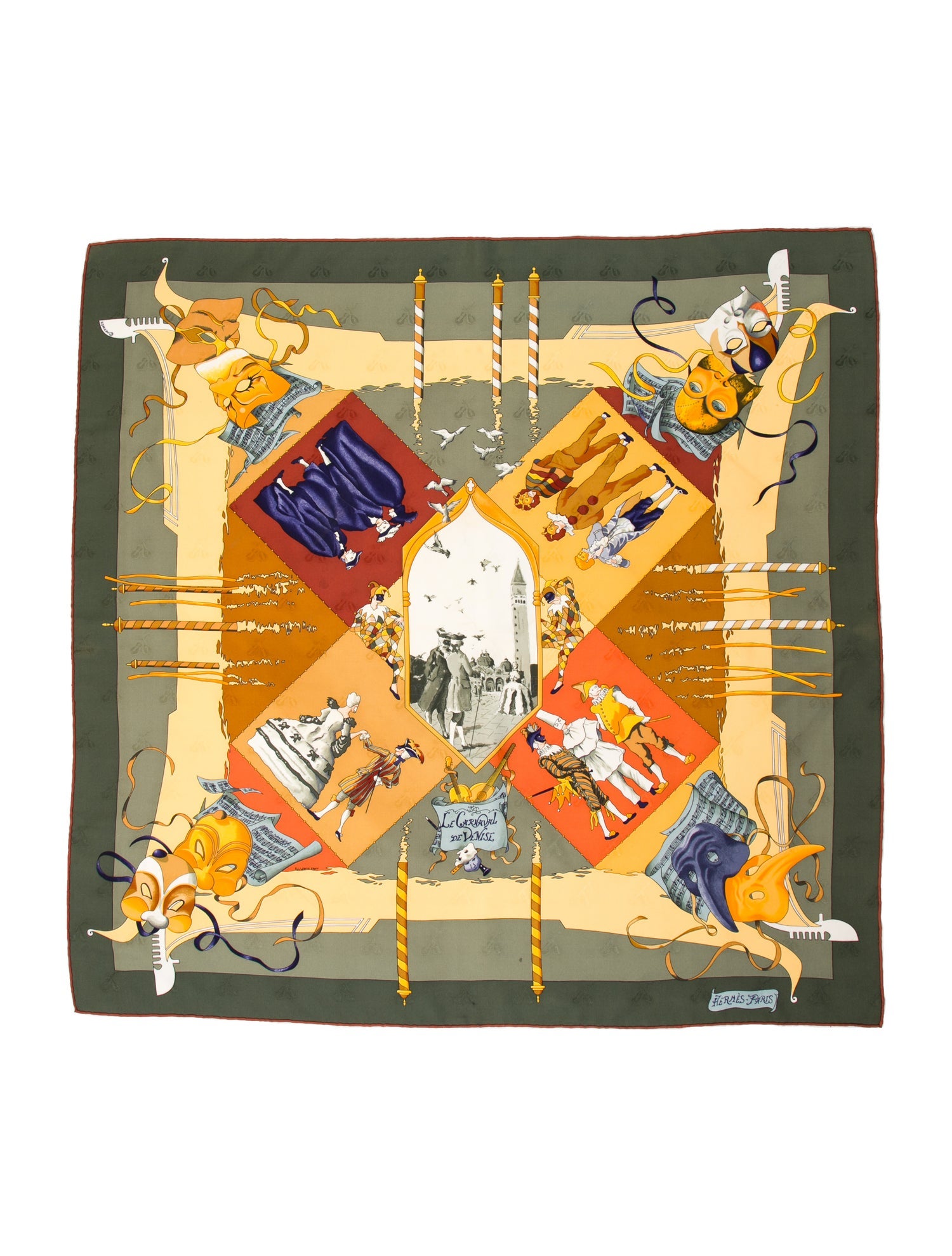 Hermès Le Carnaval de Venise Jacquard Silk Scarf