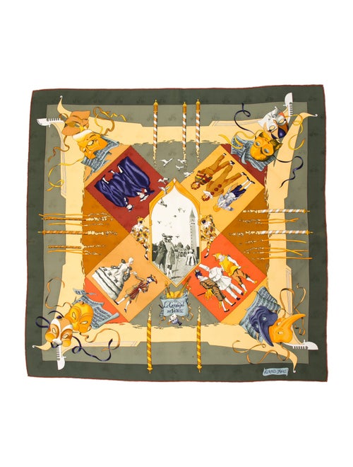 Hermès Le Carnaval de Venise Jacquard Silk Scarf
