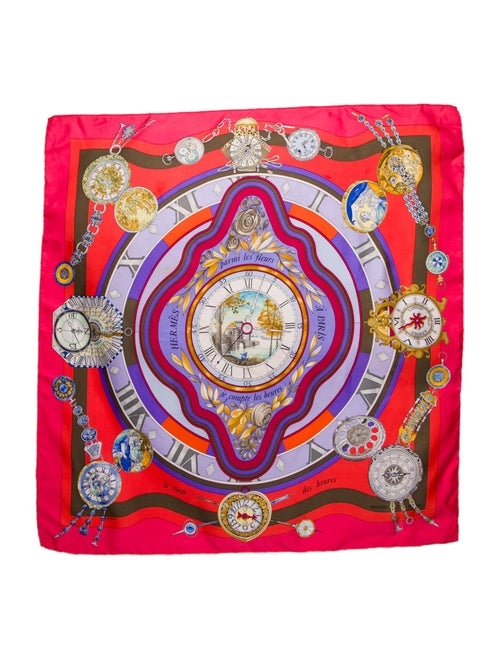 Hermès Parmi les Fleurs, Je Compte les Heures Silk Scarf