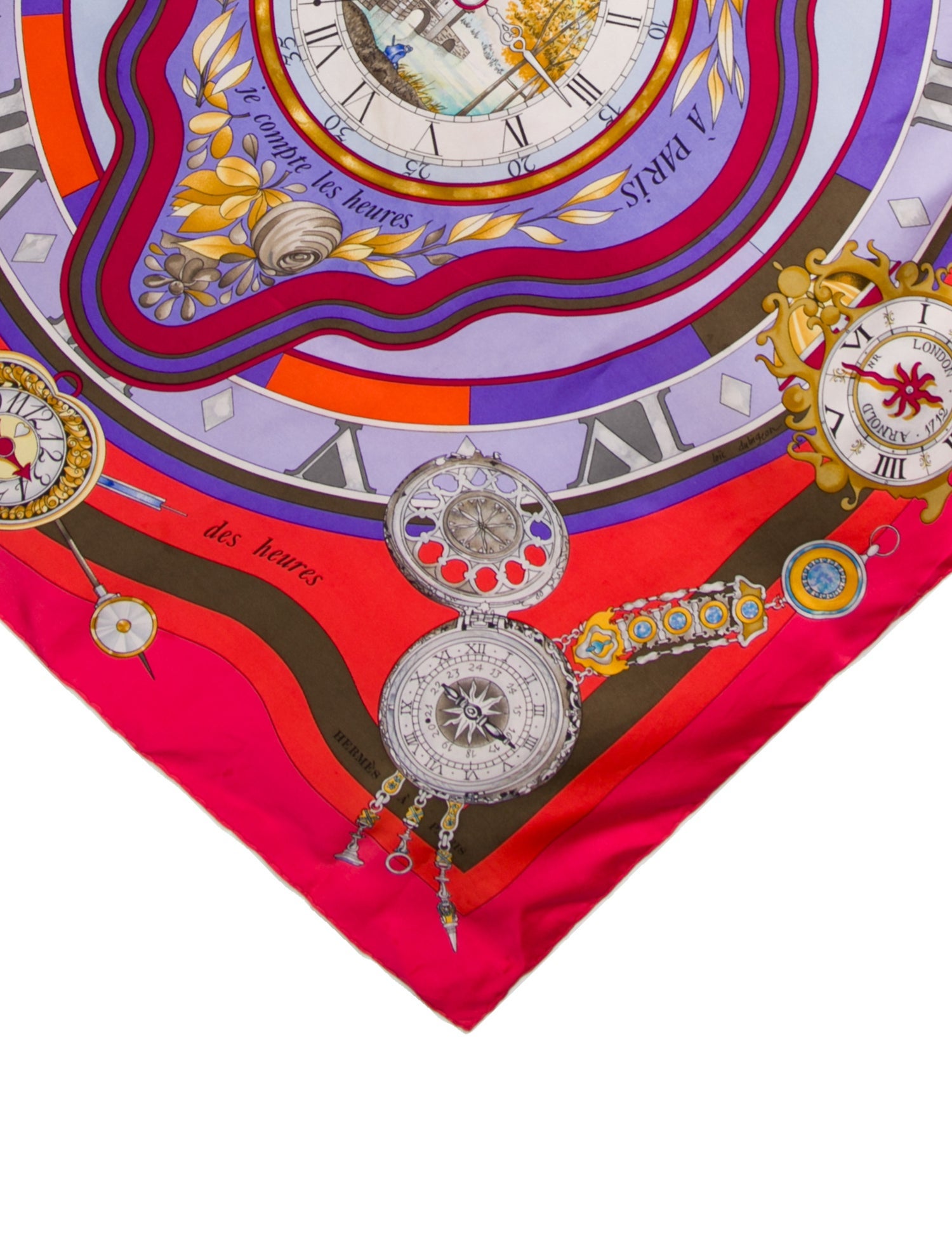 Hermès Parmi les Fleurs, Je Compte les Heures Silk Scarf