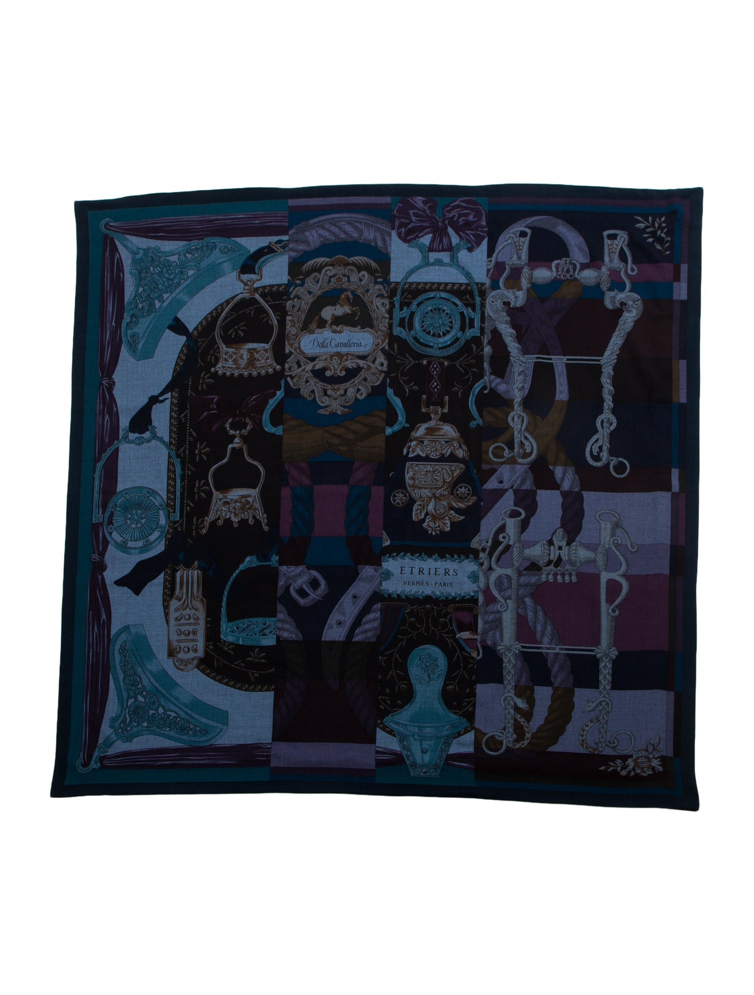 Hermès Carre en Carres Della Cavalleria Beaded Cashmere Shawl