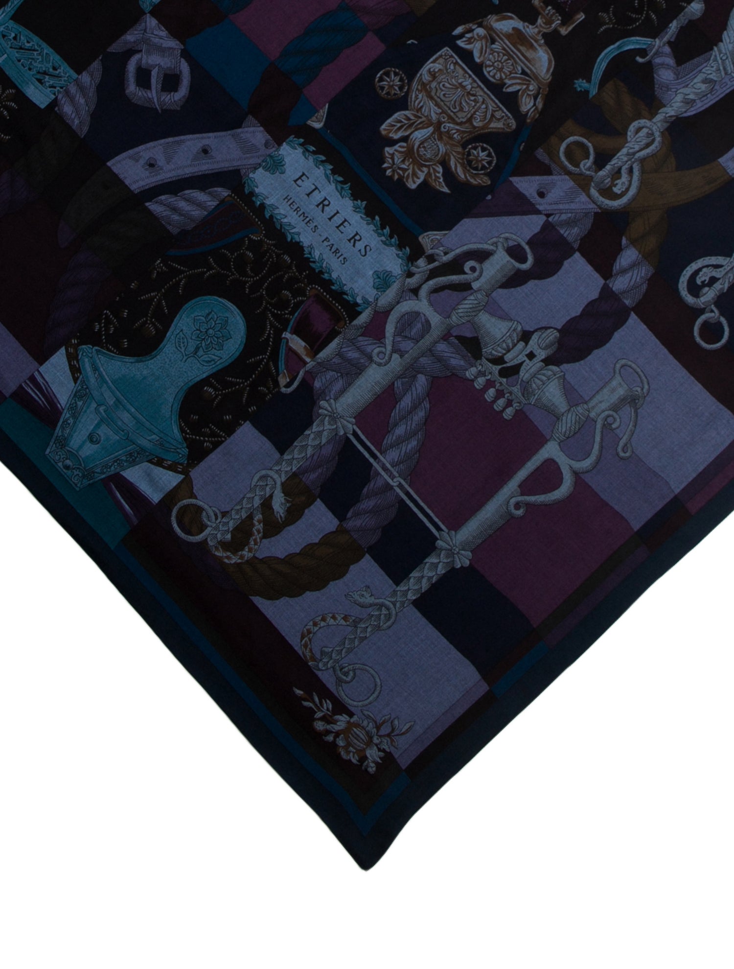 Hermès Carre en Carres Della Cavalleria Beaded Cashmere Shawl