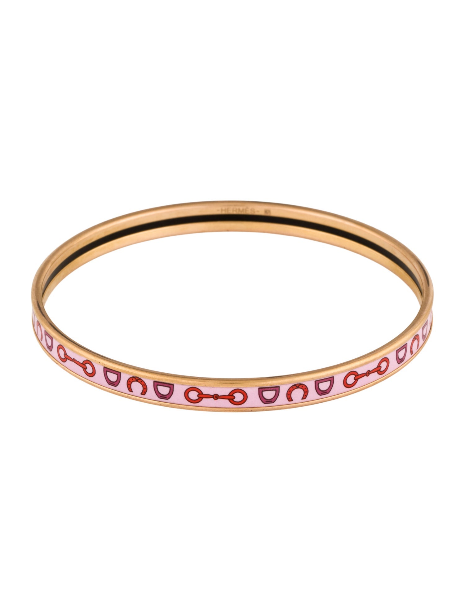 Hermès Extra Narrow Enamel Bangle Bracelet