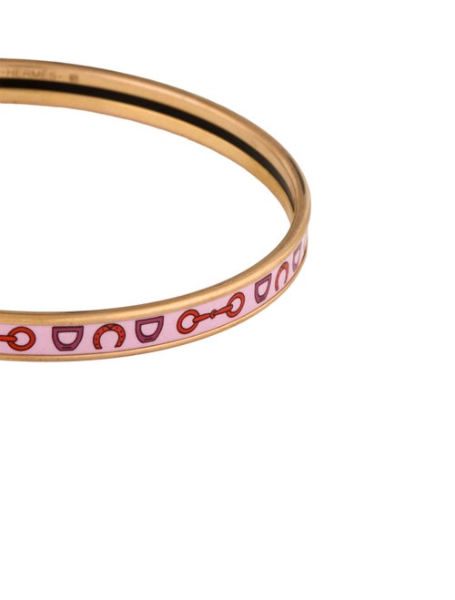 Hermès Extra Narrow Enamel Bangle Bracelet