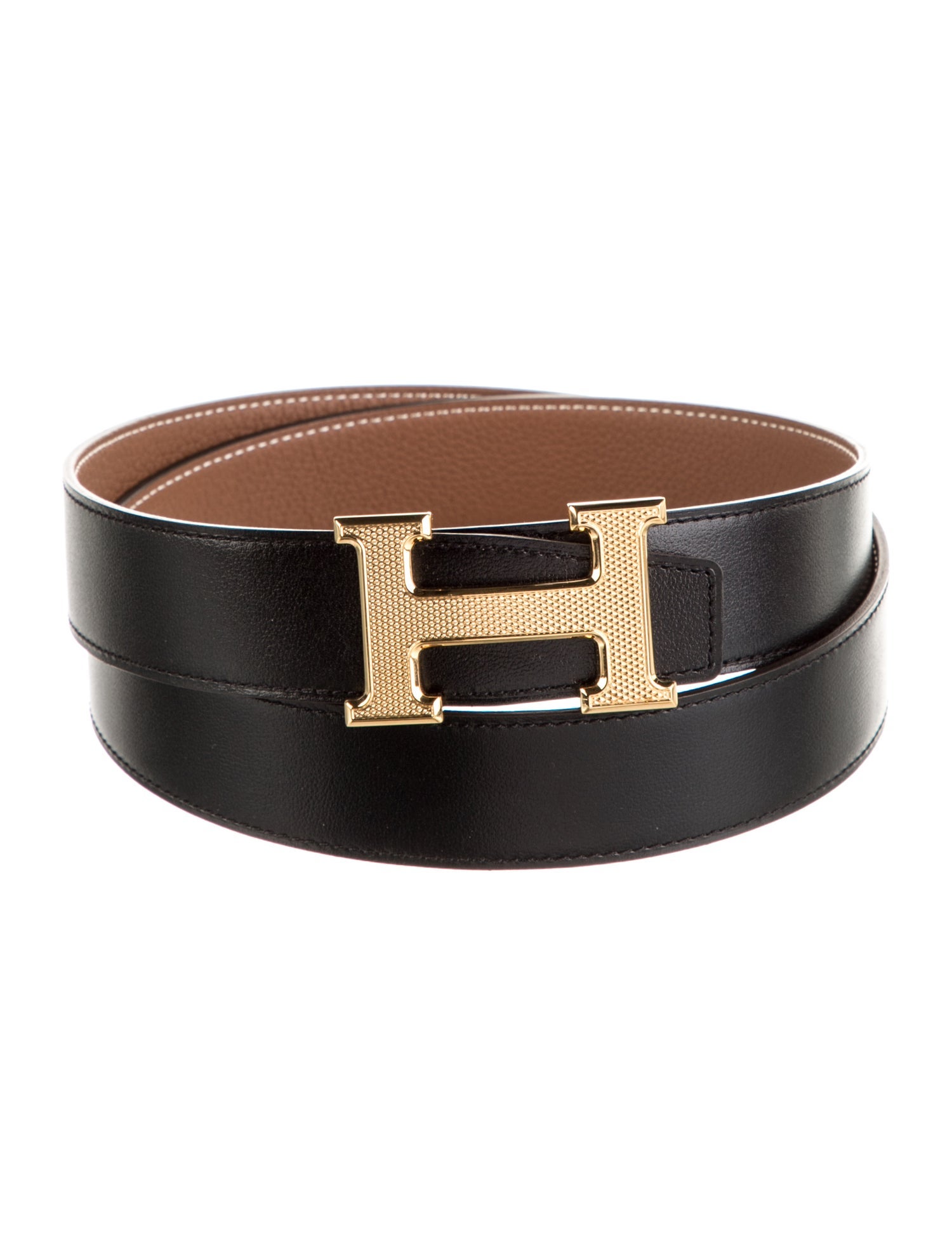 Hermès Reversible 32 mm H Guilloché Belt Kit