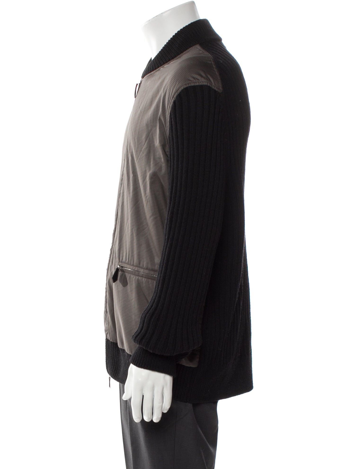 Hermès Merino Wool Colorblock Pattern Bomber Jacket