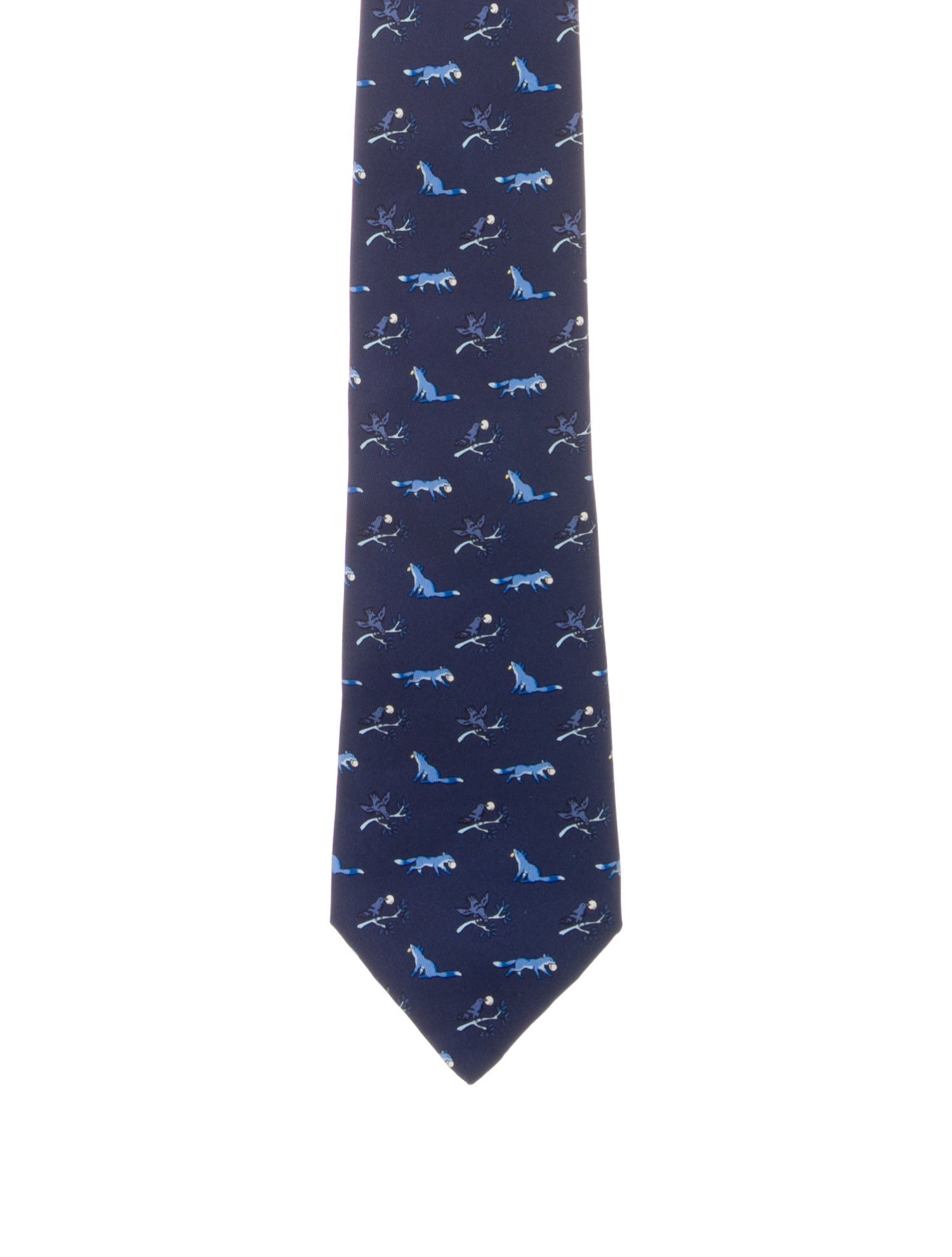 Hermès Wolf & Bird Tie