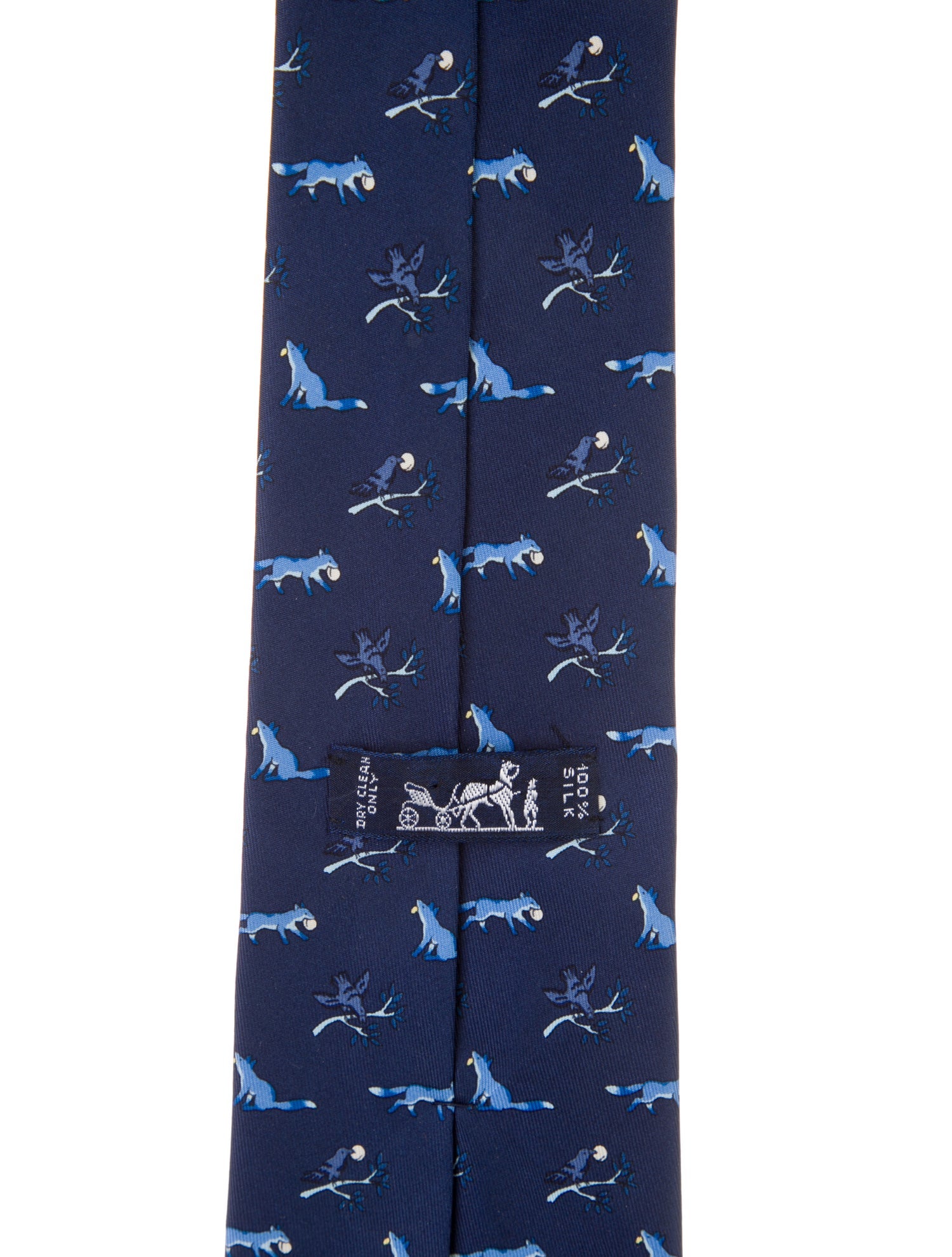 Hermès Wolf & Bird Tie