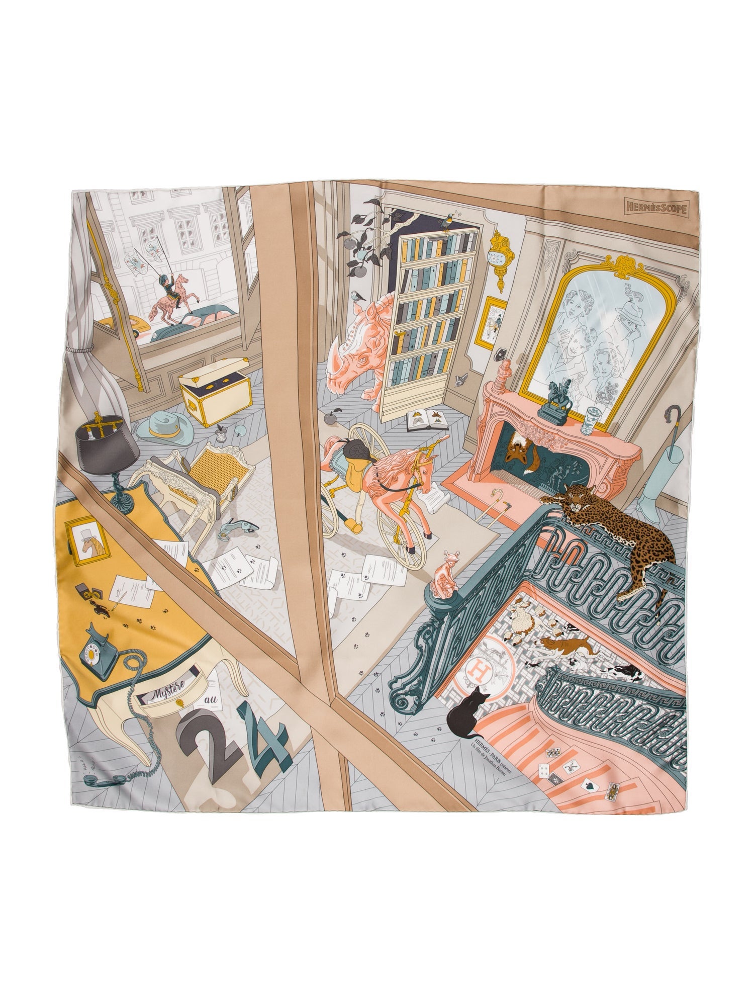 Hermès Mystere Au 24 Silk Scarf w/ Tags