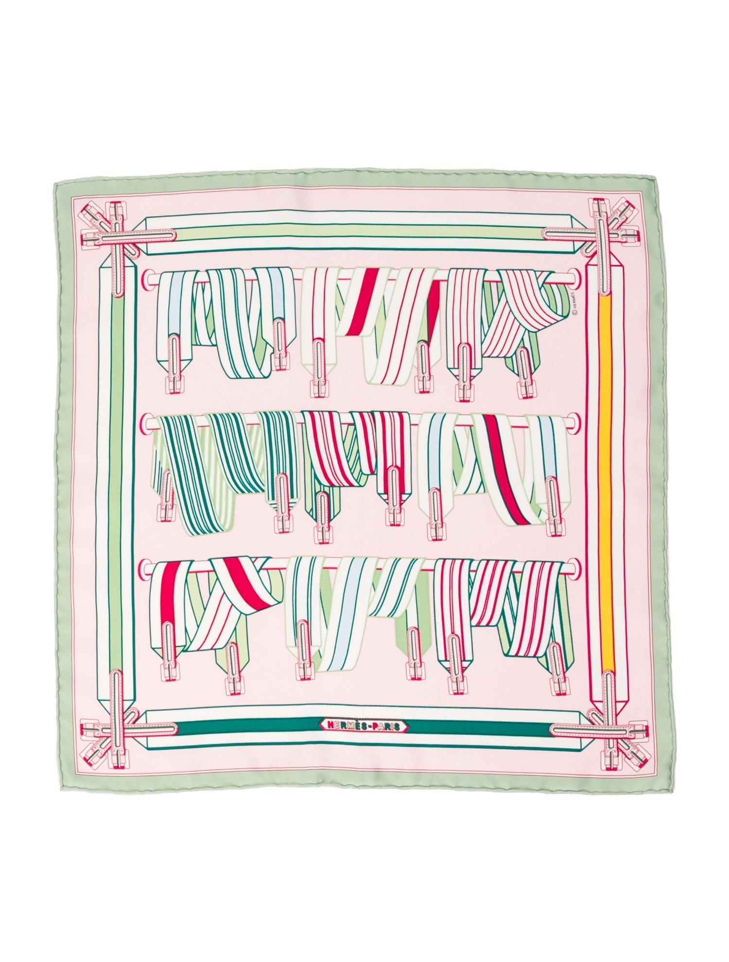 Hermès Les Sangles en Finesse Silk Scarf