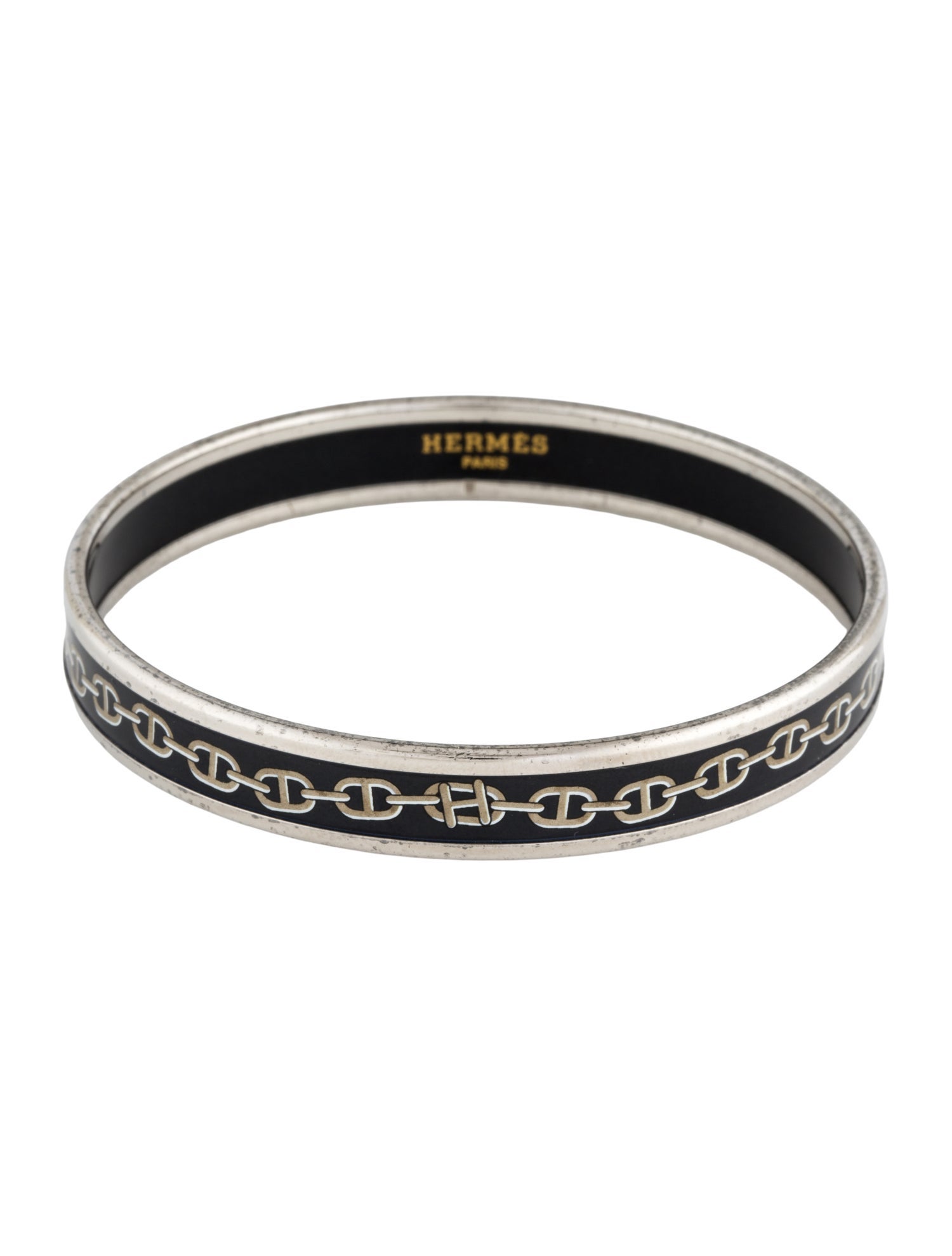 Hermès Narrow Enamel Bangle Bracelet