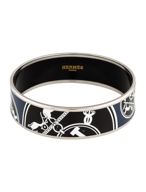 Hermès Enamel Wide Bangle Bracelet