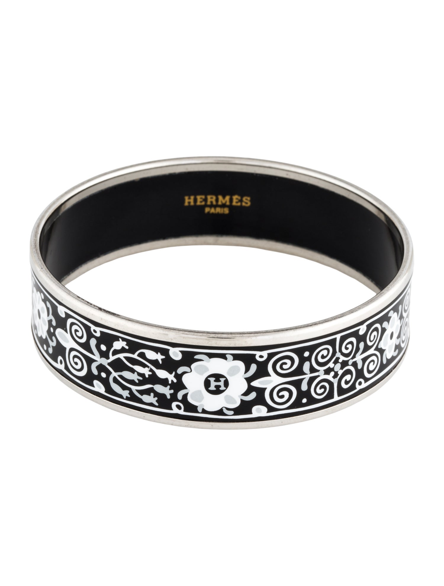 Hermès Enamel Wide Bangle Bracelet