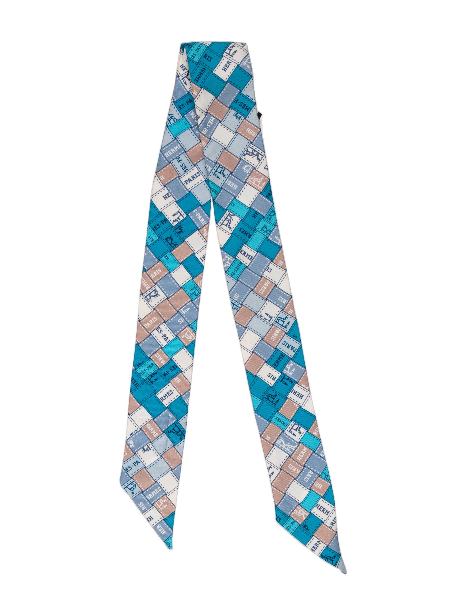 Hermès Bolduc Au Carré Silk Twilly Scarf