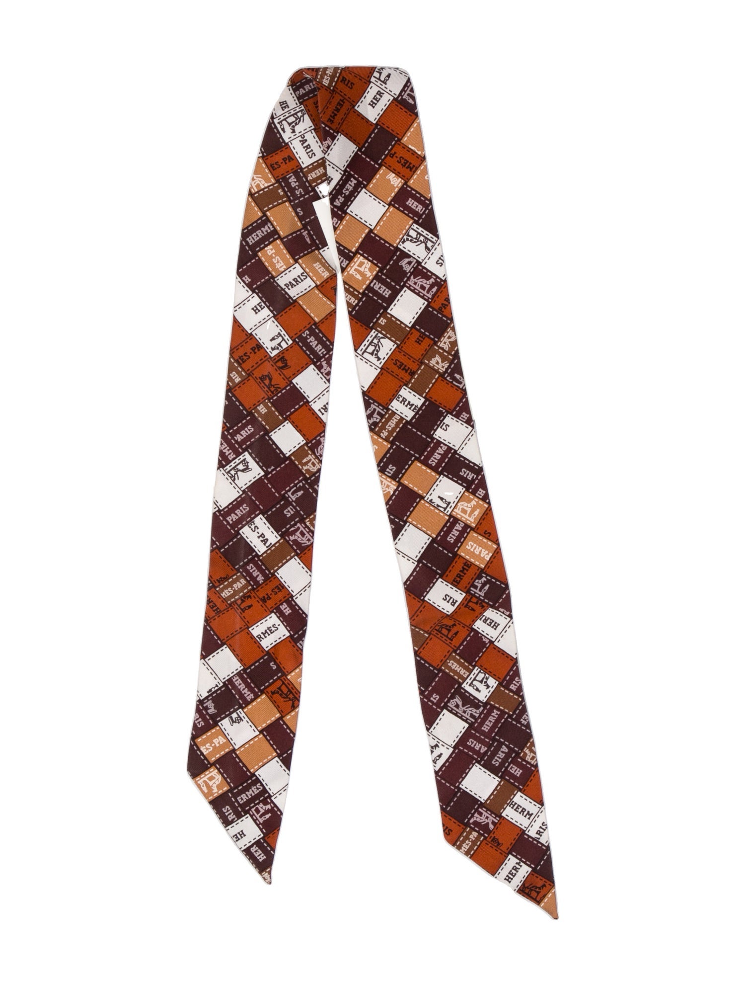 Hermès Bolduc Au Carré Silk Twilly Scarf