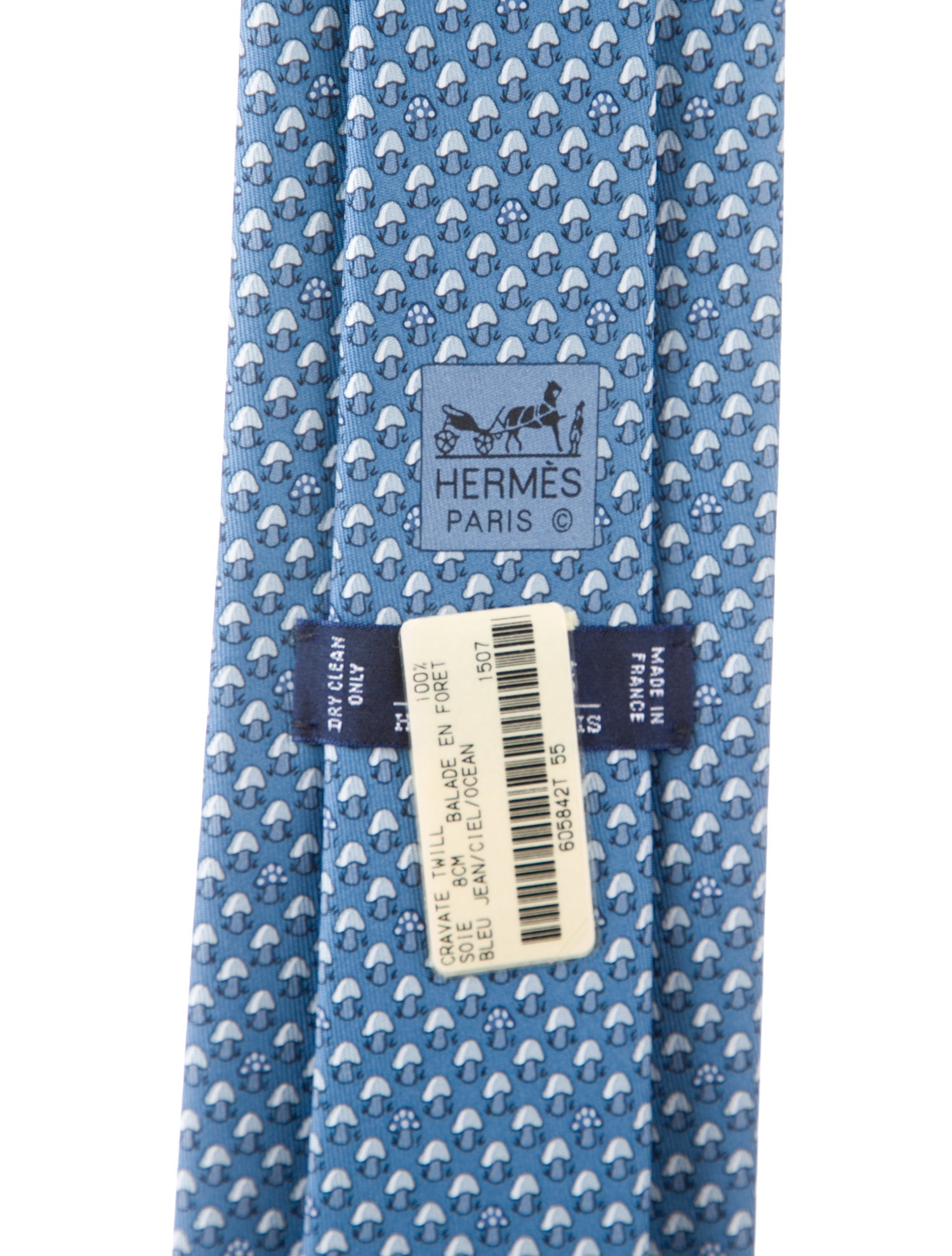 Hermès Silk Mushroom Print Tie. w/Tags
