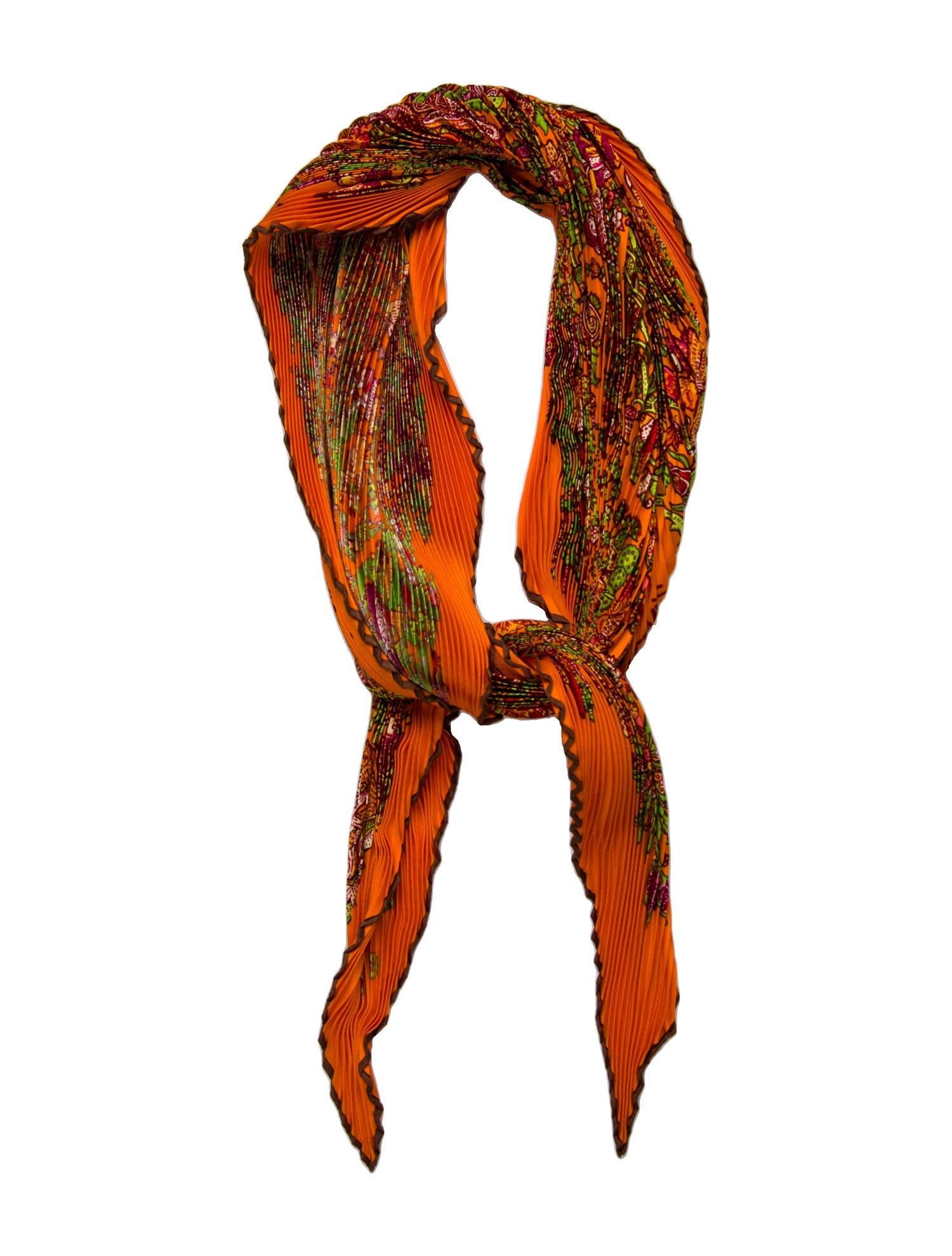 Hermès Legende Moghole Silk Plissé Scarf w/ Tags