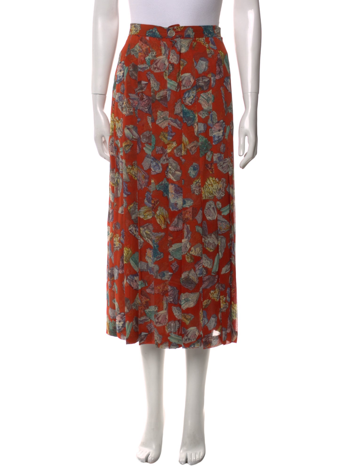 Hermès Silk Midi Length Skirt