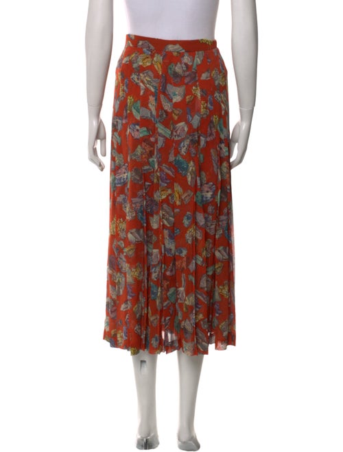Hermès Silk Midi Length Skirt