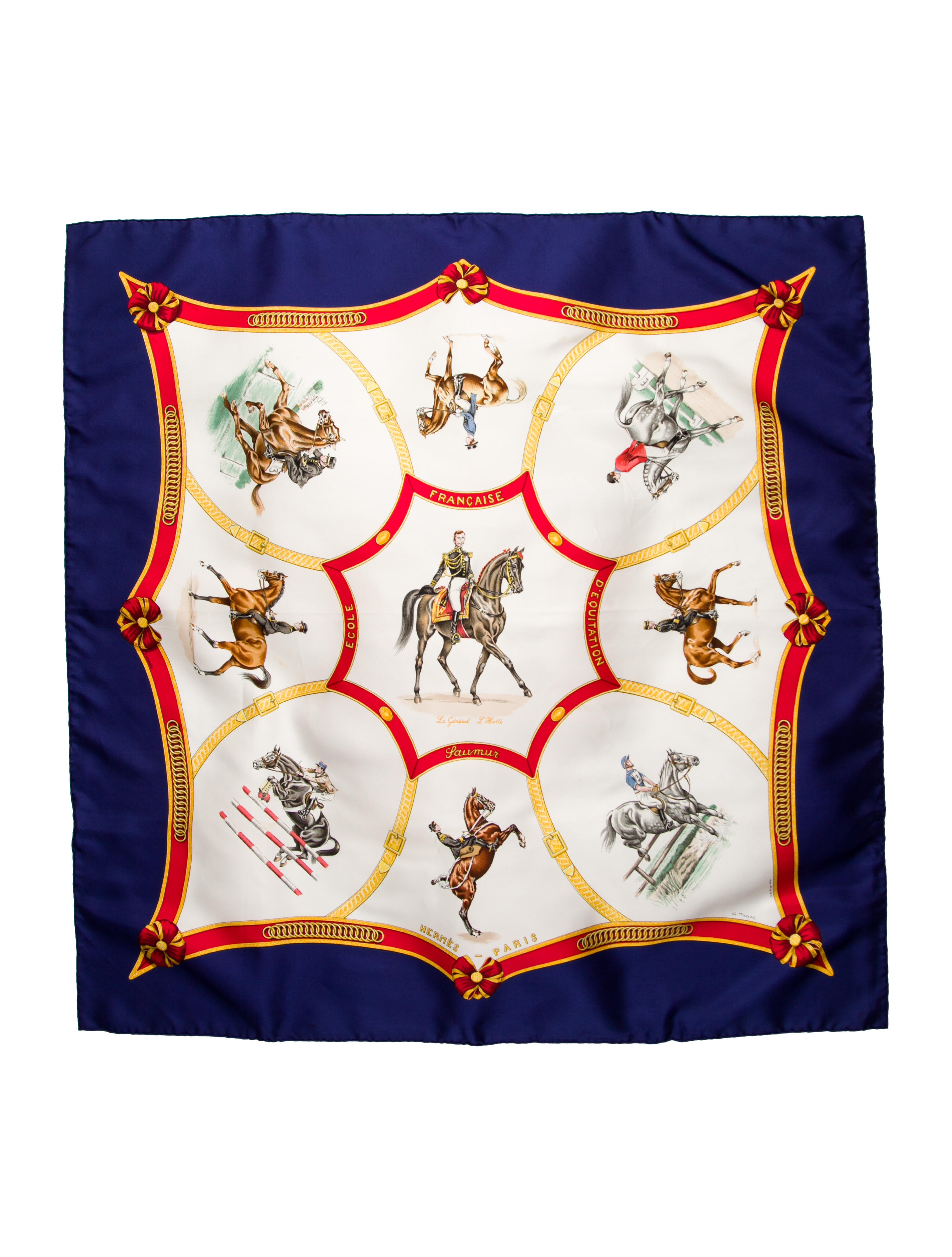 Hermès École Française d’Équitation de Saumur Silk Scarf